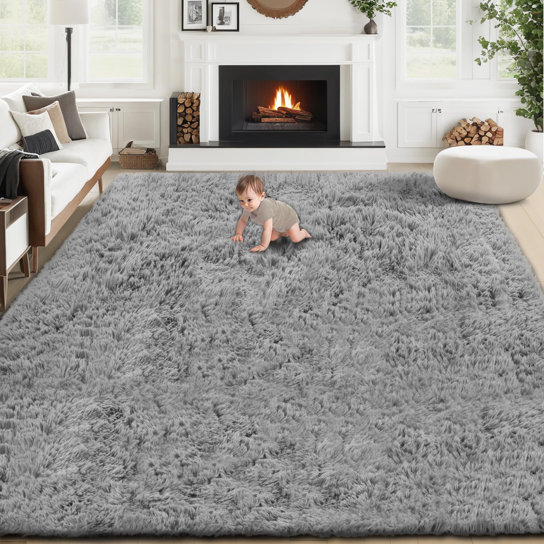 Amazon.com: 8x10 Area Rugs for Living Room: Fluffy Shag Soft